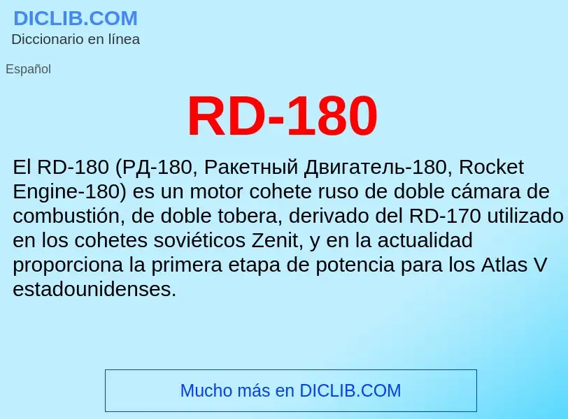 ¿Qué es RD-180? - significado y definición