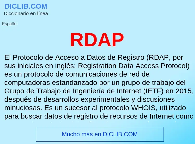 ¿Qué es RDAP? - significado y definición