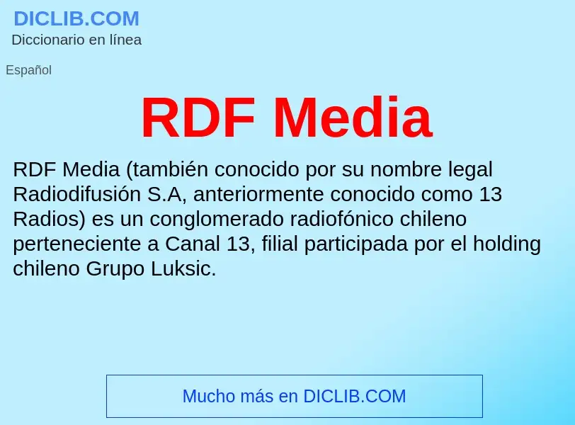 ¿Qué es RDF Media? - significado y definición