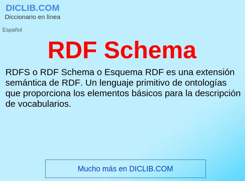 ¿Qué es RDF Schema? - significado y definición