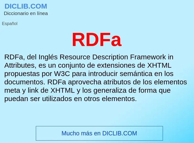 ¿Qué es RDFa? - significado y definición