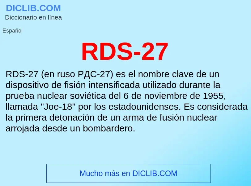 ¿Qué es RDS-27? - significado y definición