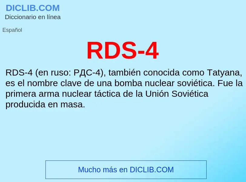 ¿Qué es RDS-4? - significado y definición