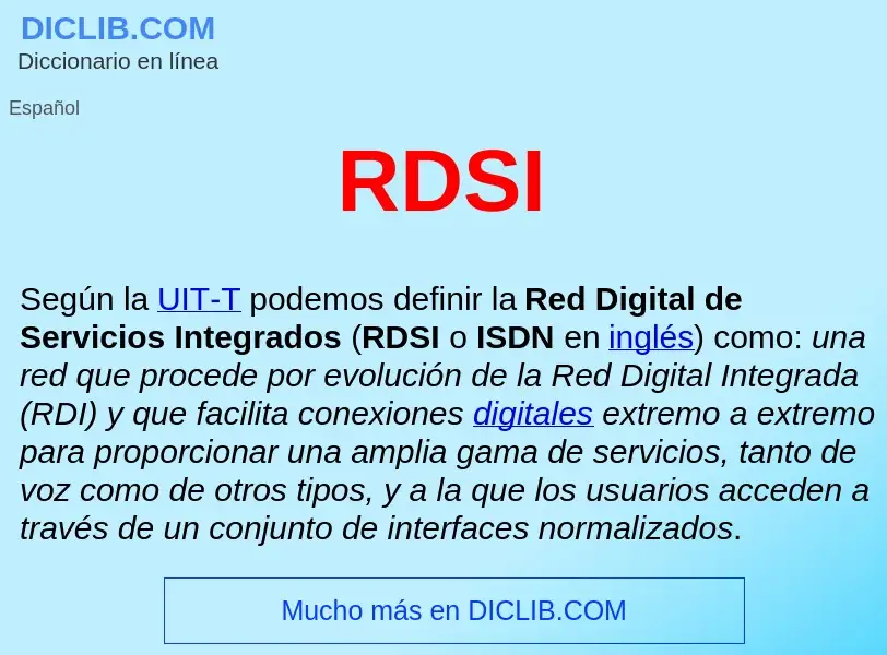 ¿Qué es RDSI ? - significado y definición