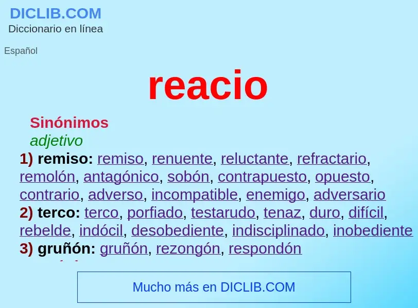 O que é reacio - definição, significado, conceito