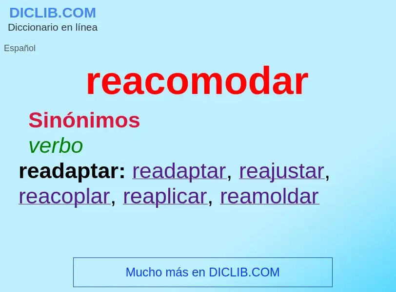 What is reacomodar - definition