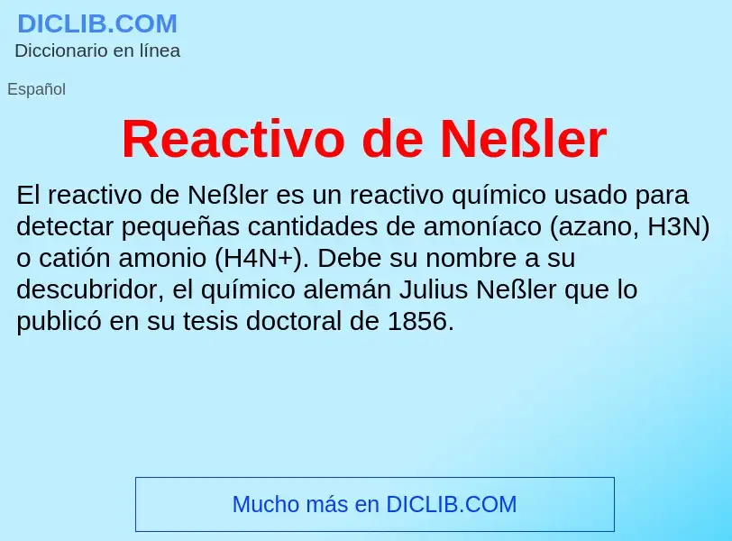 ¿Qué es Reactivo de Neßler? - significado y definición