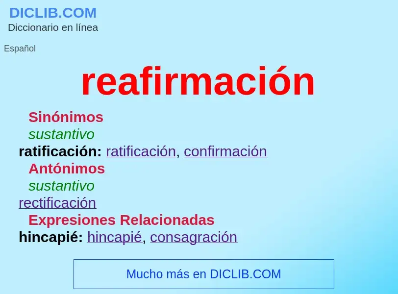 ¿Qué es reafirmación? - significado y definición