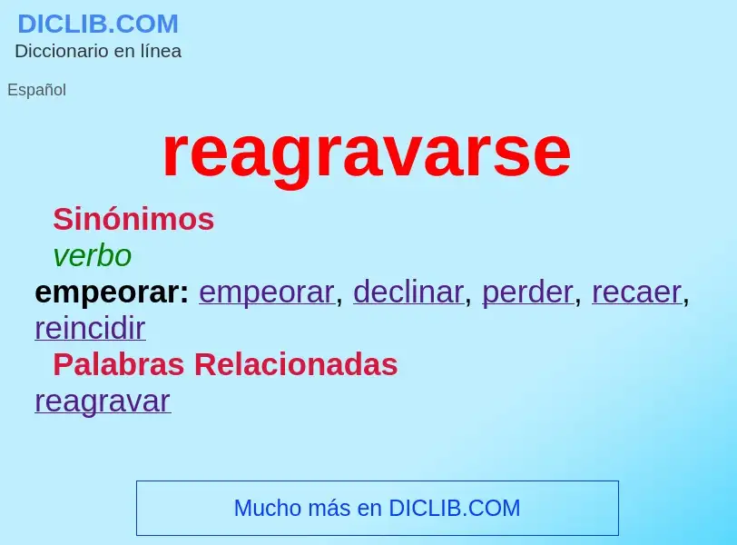 ¿Qué es reagravarse? - significado y definición