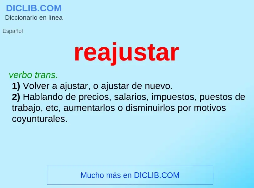 What is reajustar - definition