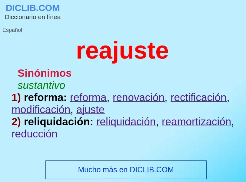 ¿Qué es reajuste? - significado y definición