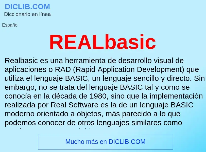 ¿Qué es REALbasic? - significado y definición