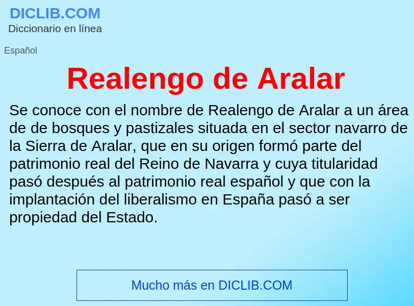 ¿Qué es Realengo de Aralar? - significado y definición