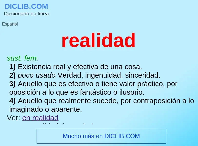 Wat is realidad - definition