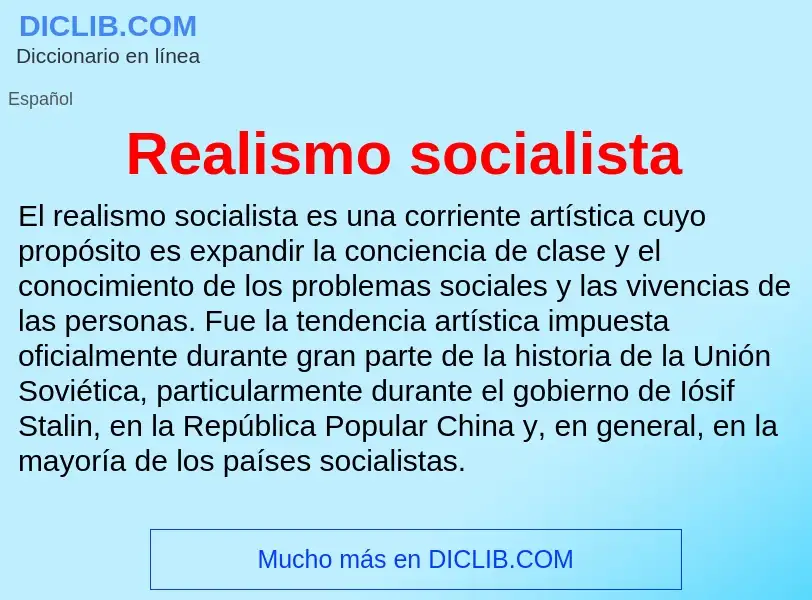 ¿Qué es Realismo socialista? - significado y definición