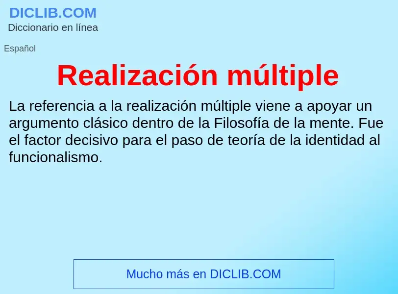 What is Realización múltiple - meaning and definition