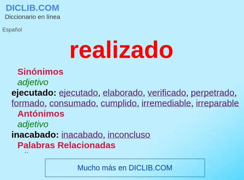 ¿Qué es realizado? - significado y definición