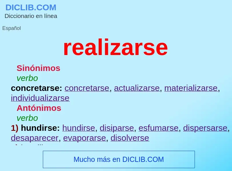 O que é realizarse - definição, significado, conceito