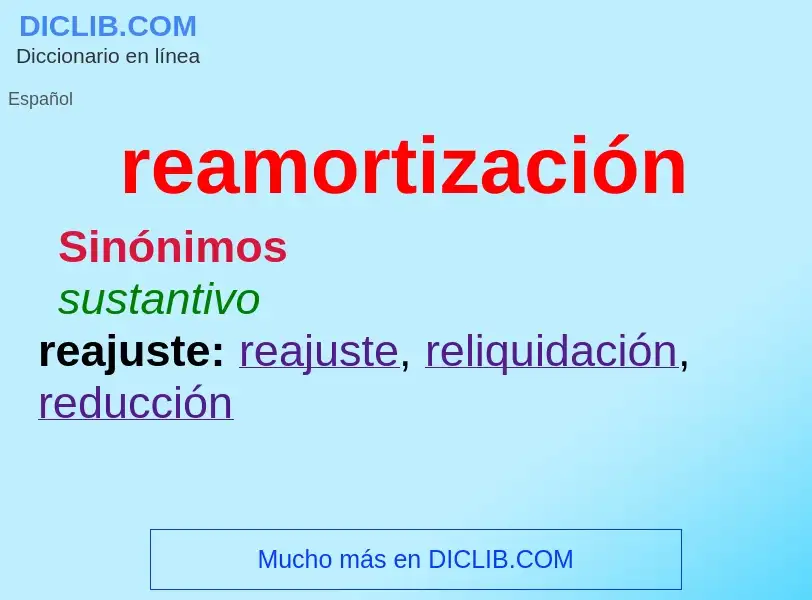 What is reamortización - definition