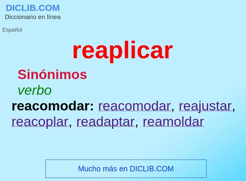 What is reaplicar - definition