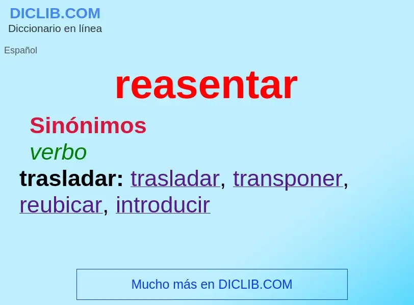 What is reasentar - meaning and definition