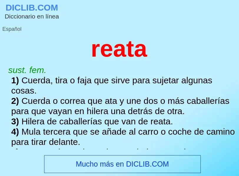 O que é reata - definição, significado, conceito