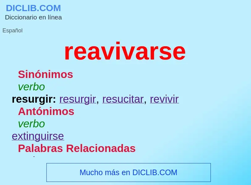 O que é reavivarse - definição, significado, conceito