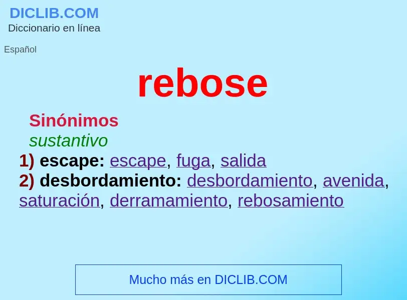 ¿Qué es rebose? - significado y definición