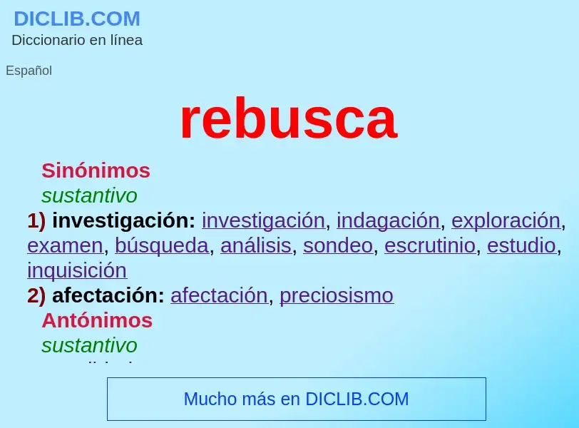 What is rebusca - definition