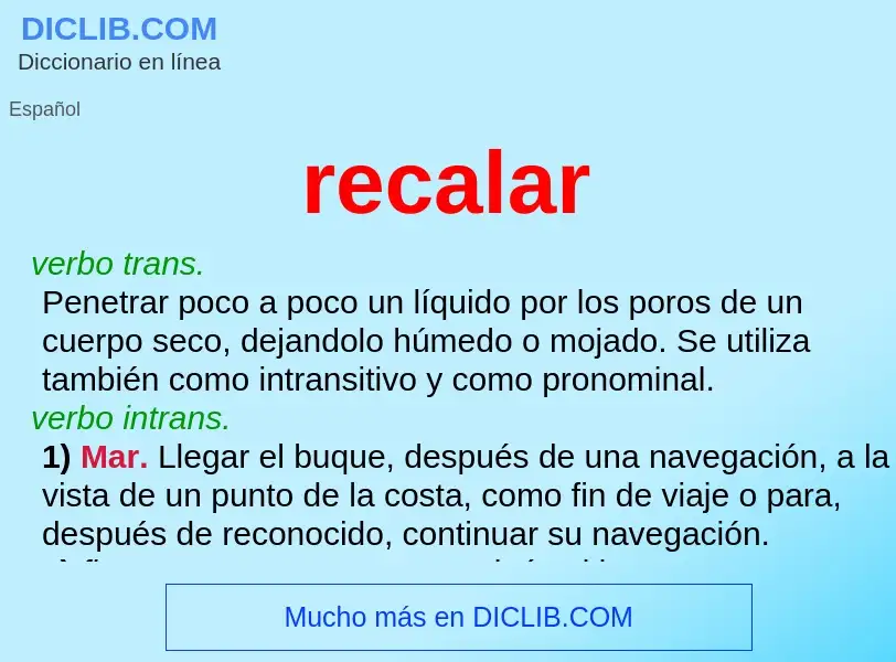 ¿Qué es recalar? - significado y definición