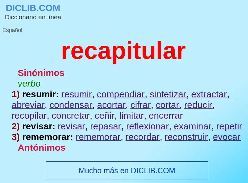 O que é recapitular - definição, significado, conceito