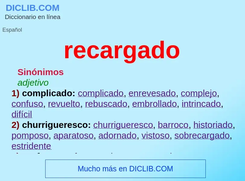 Wat is recargado - definition