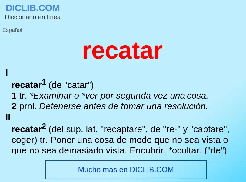 Wat is recatar - definition