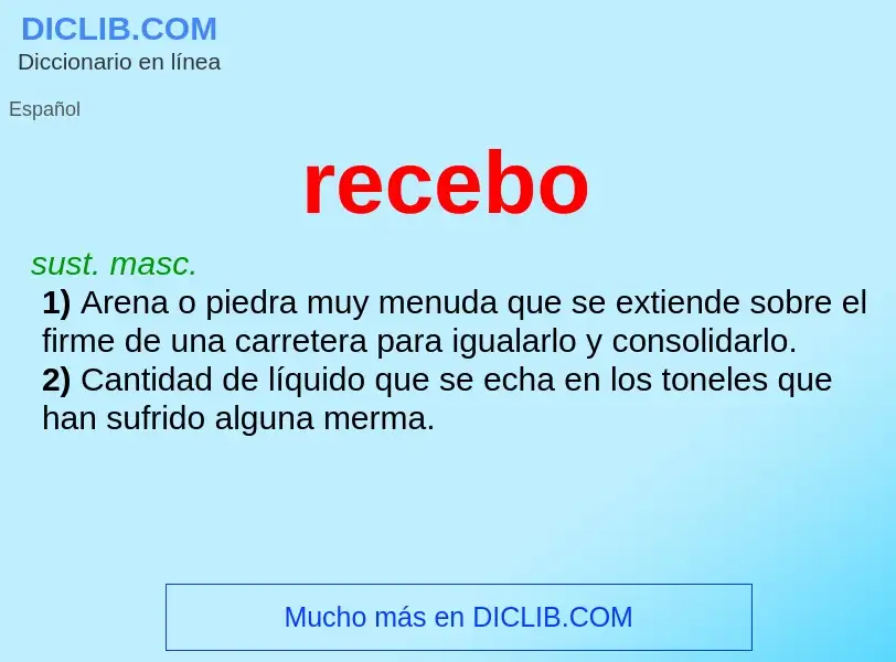 O que é recebo - definição, significado, conceito