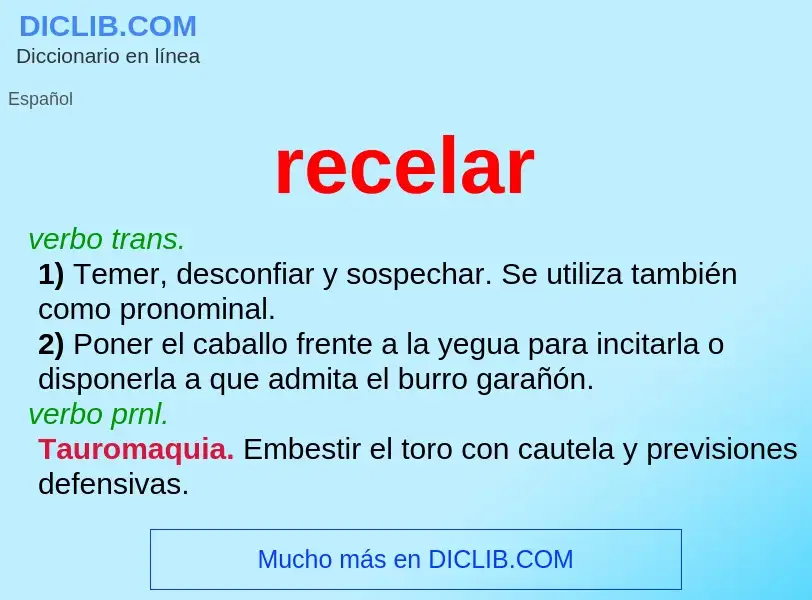 What is recelar - definition