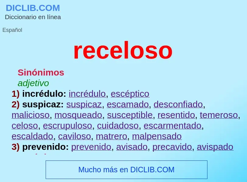 What is receloso - definition