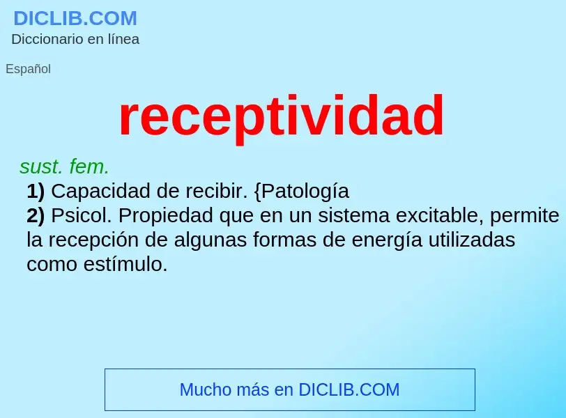 O que é receptividad - definição, significado, conceito