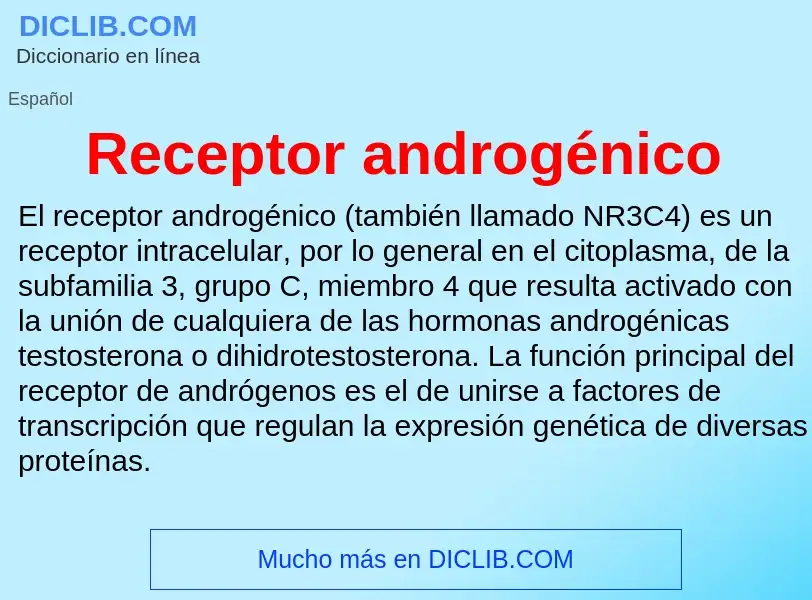 ¿Qué es Receptor androgénico? - significado y definición