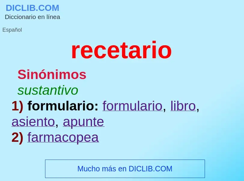 Wat is recetario - definition