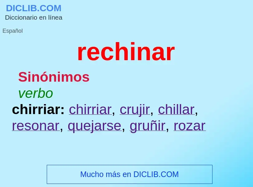 O que é rechinar - definição, significado, conceito