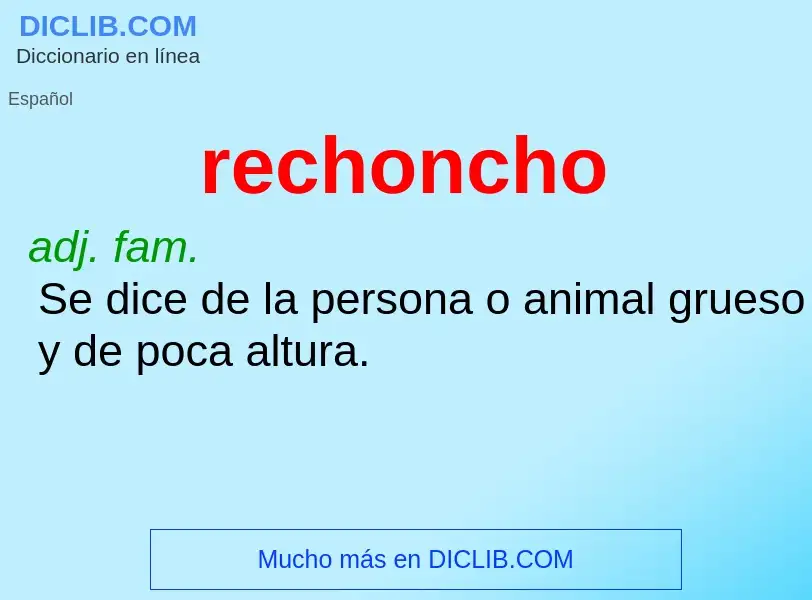 What is rechoncho - definition