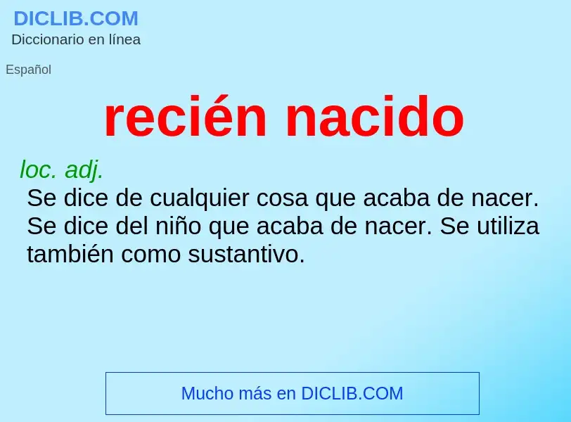 Was ist recién nacido - Definition