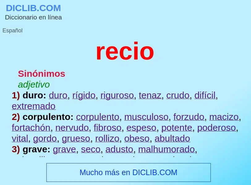 Wat is recio - definition