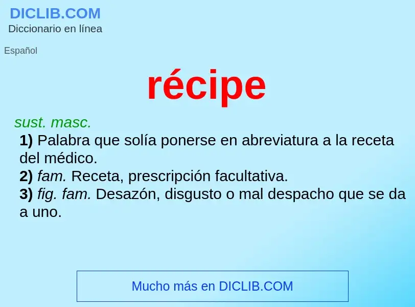 Wat is récipe - definition