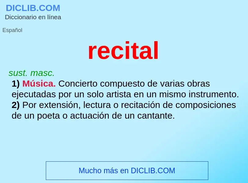 What is recital - meaning and definition