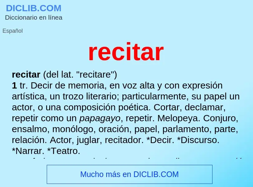 Wat is recitar - definition