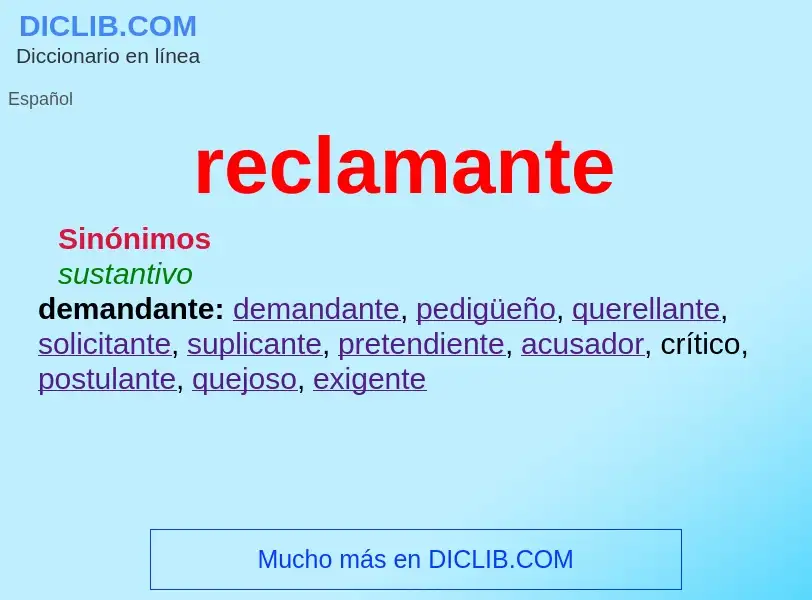 What is reclamante - definition