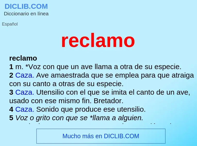 Wat is reclamo - definition