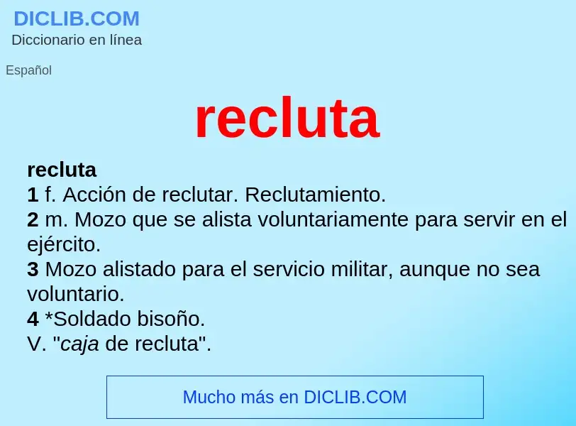 What is recluta - meaning and definition