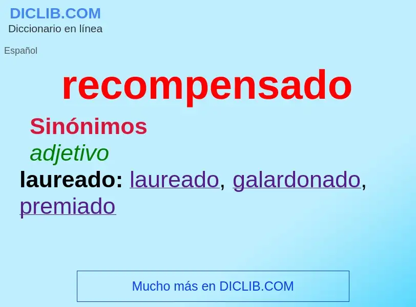 What is recompensado - definition